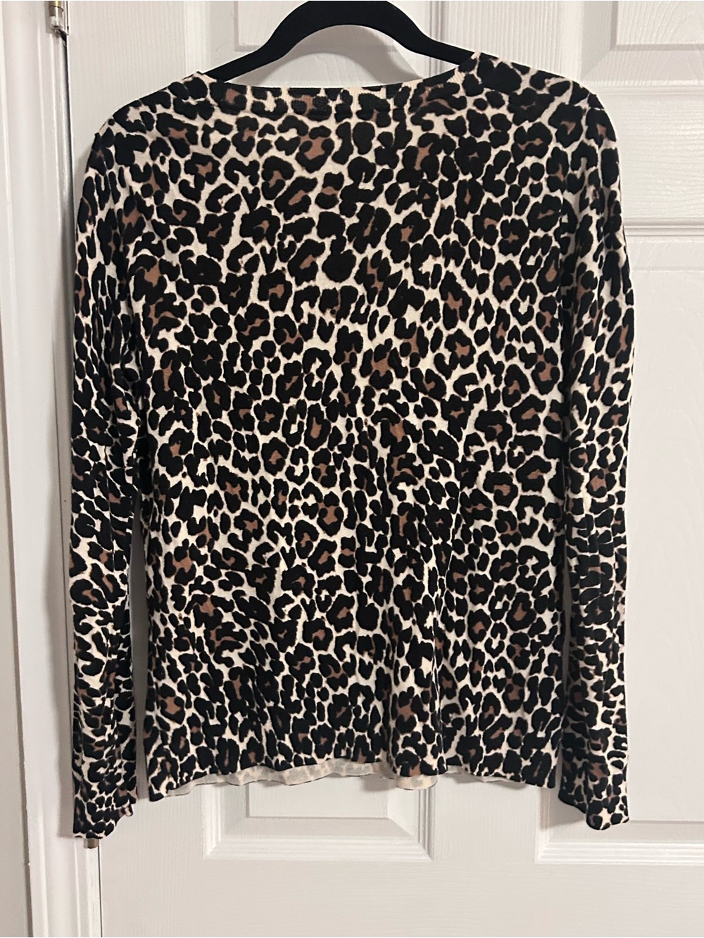 J. Crew Cream and Gray Leopard Print Sweater - Picture 3 of 3